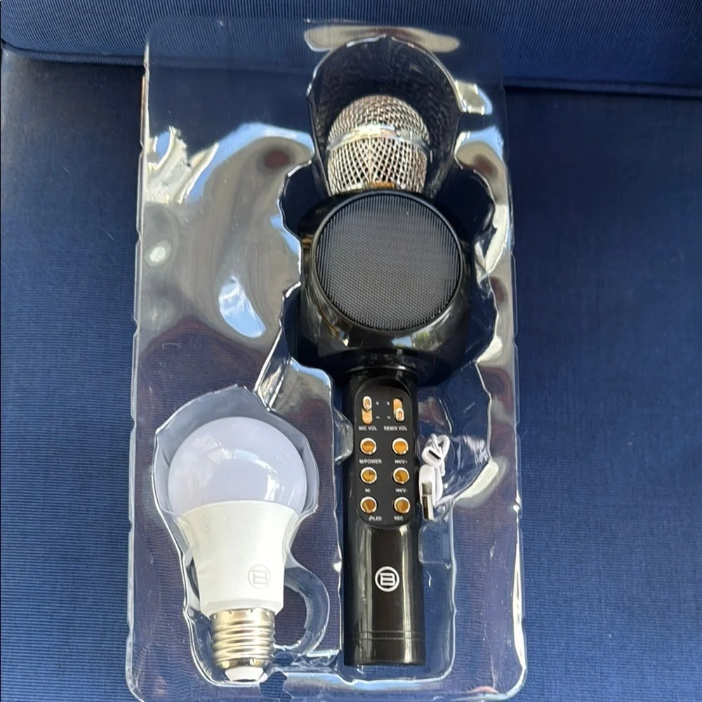 Karaoke Party Kit with Multicolor Light Bulb and Microphone